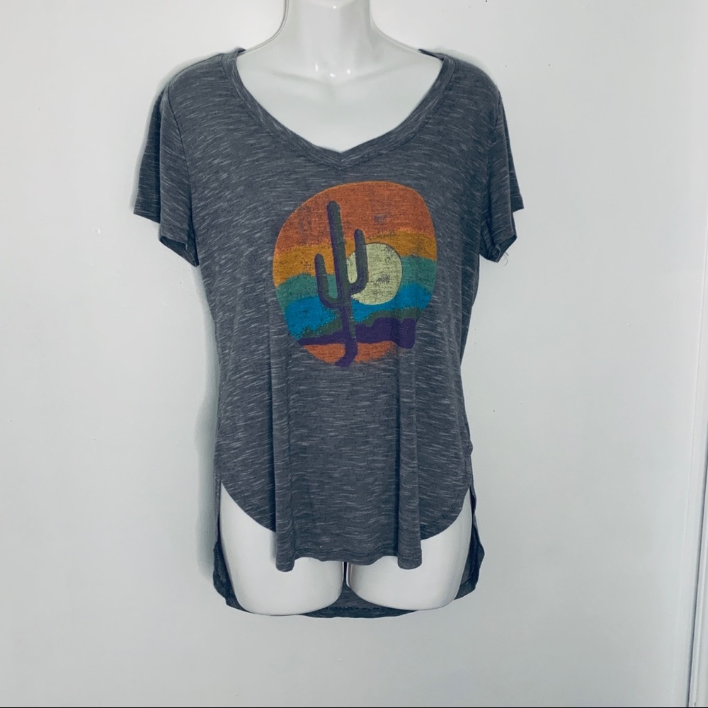 Modern Lux Cactus Graphic Print Tee Size L Western